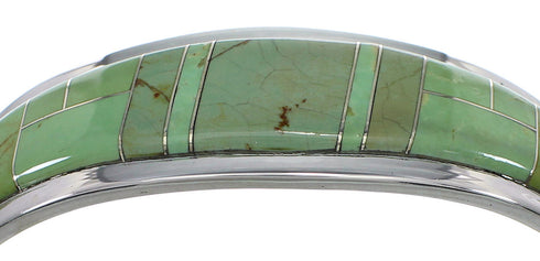 Sterling Silver Turquoise Inlay Southwest Cuff Bracelet VX60512